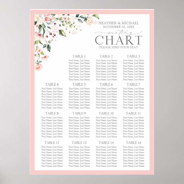 Pfirsichrosa Empfang Poster (Vorne)