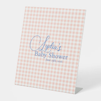 Pfirsichrosa Gingham-Karo-Peel-and-Stick-Wallpaper Sockelschild