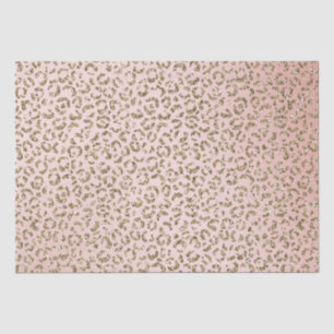 Pfirsichrosa Glitzer Gold Leopard Printwerbung Seidenpapier