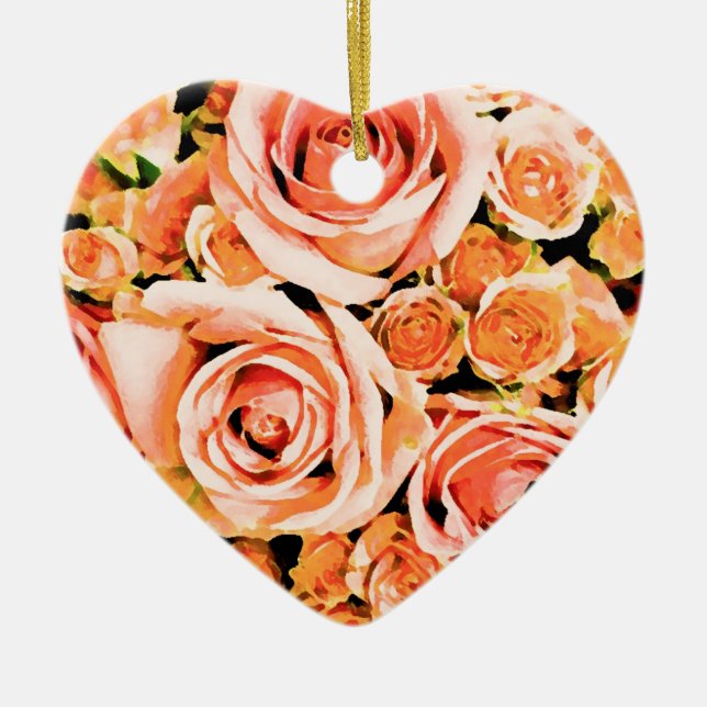 Pfirsichrosa Keramik Ornament (Vorne)