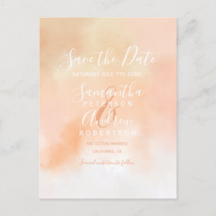 Pfirsichrosa Korallenfarbe Omelett Save the Date Ankündigungspostkarte