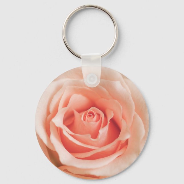 Pfirsichrosa Rose Hintergrund - angepasste Vorlage Schlüsselanhänger (Vorderseite)
