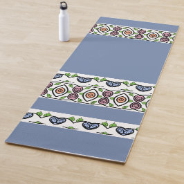 Pfirsichrosa und blauer Streifen Yogamatte