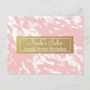 Pfirsichrosa und Faux-Gold Chic-Salon-Event Postka Postkarte