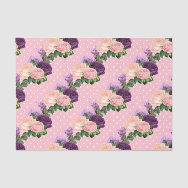 Pfirsichrosa und Lavendel Lila Seidenpapier (Vorderseite)