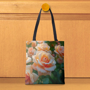 Pfirsichrosen-Bild Nr. 2 Tragetasche Tasche