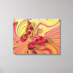 Pfirsichroter Schmetterling gepackte Leinwand