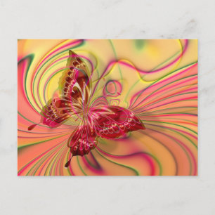 Pfirsichroter Schmetterling Postkarte