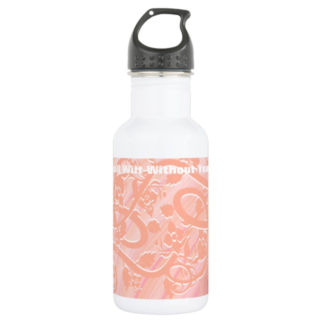 Pfirsichspirale, Filigree und Blume Trinkflasche (Vorderseite)