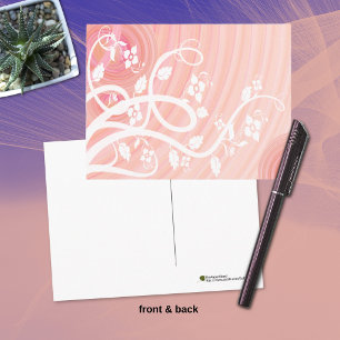 Pfirsichspiralen, Filigran und Blumen für jeden An Postkarte