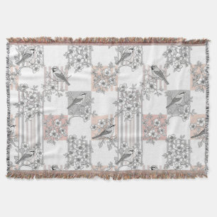 Pfirsichstreifen Blumen-Vogel Elegant (6) Decke