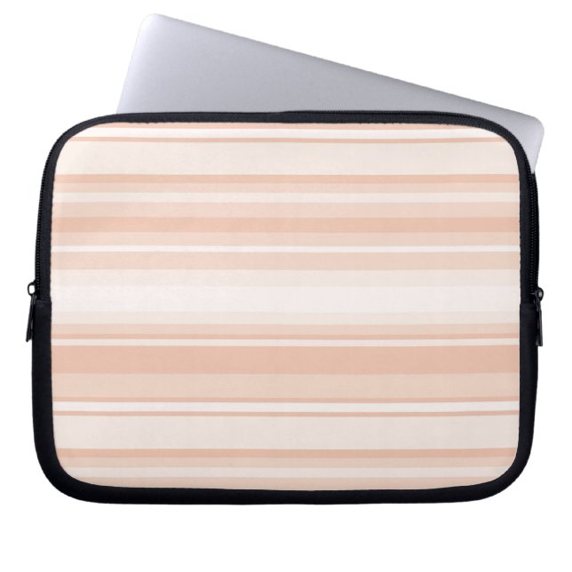 Pfirsichstreifen Laptopschutzhülle (Vorderseite)