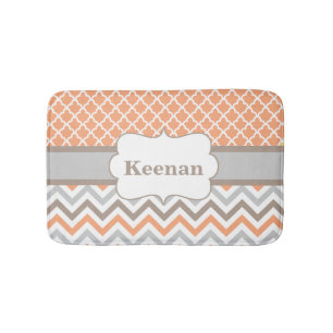PfirsichTaupe Quatrefoil Zickzack Badematte