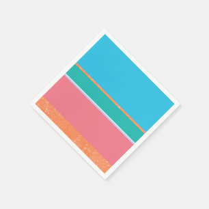 Pfirsichtextur mit Korallen und Aquamarinen Streif Serviette