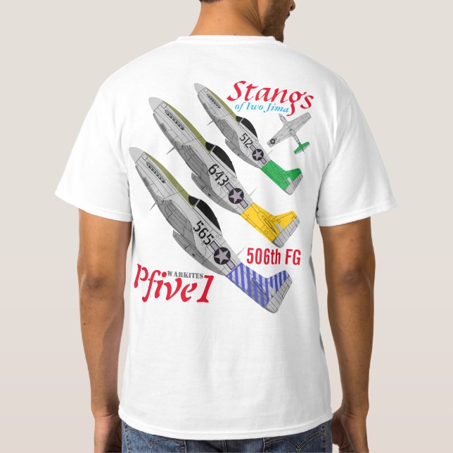 Pfive1 Stangs von Iwojima 506. FG T-Shirt (Rückseite)