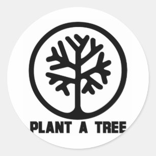 Pflanze a Tree TShirt Runder Aufkleber
