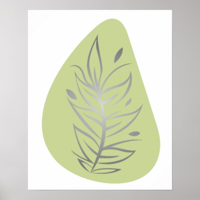 Pflanze Abstrakte Linie Art Poster (Vorne)
