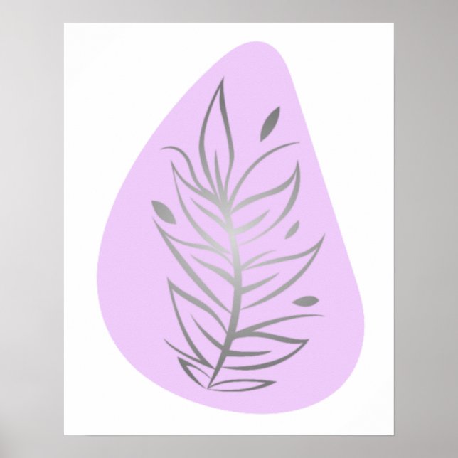 Pflanze Abstrakte Linie Art Poster (Vorne)