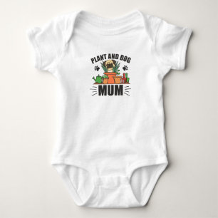 Pflanze An Dog Mum Pflanze Mops Garten Blume Baby Strampler