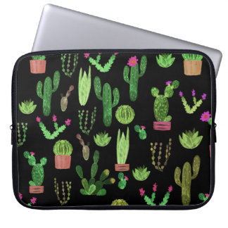 Pflanze Aquarellkaktuspflanzen Nahtloser Hintergru Laptopschutzhülle