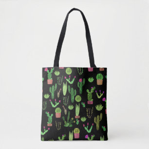 Pflanze Aquarellkaktuspflanzen Nahtloser Hintergru Tasche
