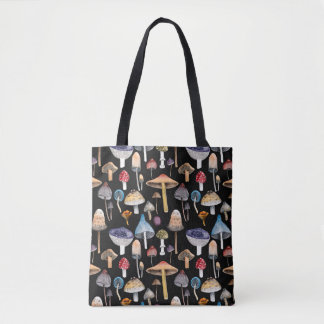 Pflanze: Aquarellpilze, Blätter pattern Tasche
