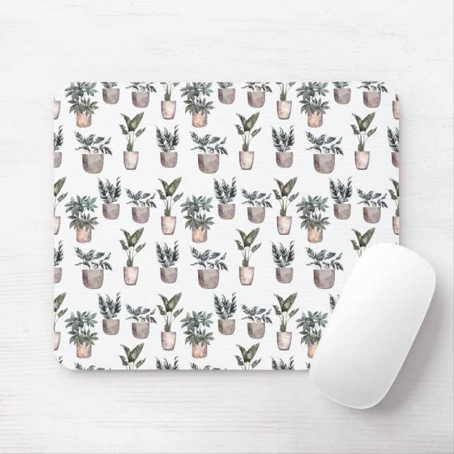 Pflanze auf Weiß Mousepad (Mit Mouse)