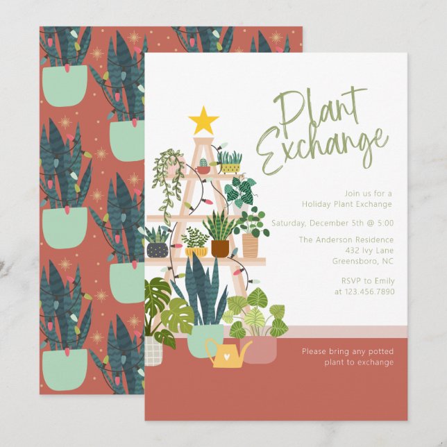 Pflanze-Austausch Einladung (Vorne/Hinten)