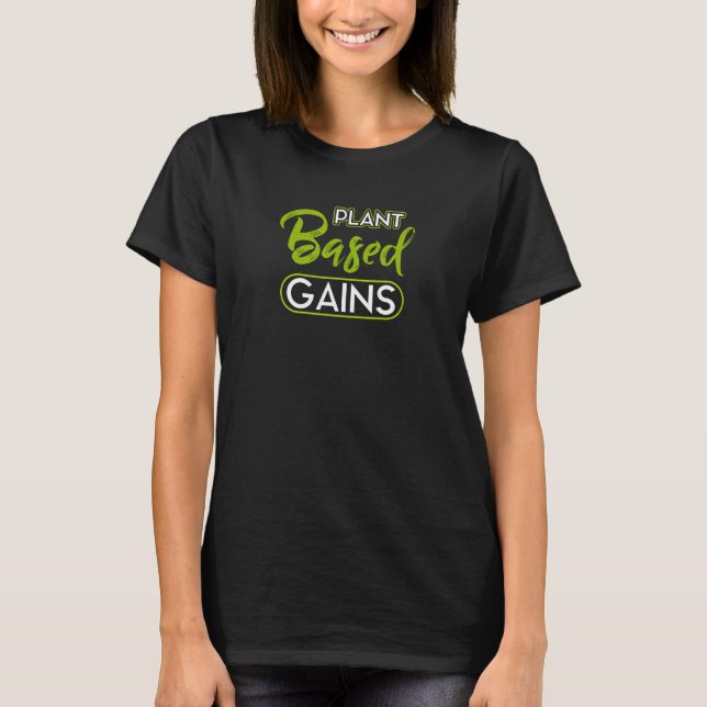Pflanze basiert gewinnt Sport Vegetarian Vegan Foo T-Shirt (Vorderseite)