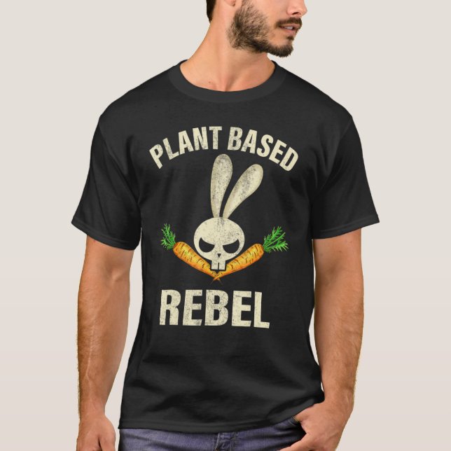 Pflanze basiert Rebell Bunny Rabbit Carrot Vegan E T-Shirt (Vorderseite)