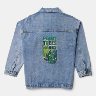 Pflanze Bäume, Rettend Bienen Jeansjacke