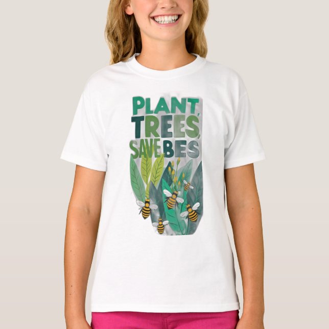 Pflanze Bäume, Rettend Bienen T-Shirt (Vorderseite)