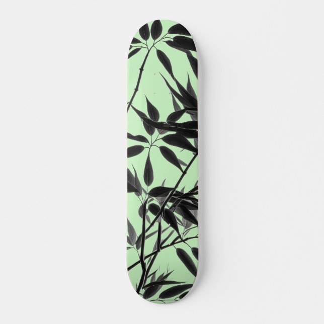 Pflanze "Black and Mint Green" Skateboard (Vorne)