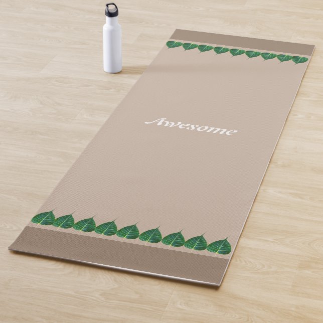 Pflanze Blätter auf leicht beige Personalisiert Yogamatte (Beispiel)