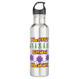 Pflanze blühen Zitat rosa Blume Gelber Text Edelstahlflasche