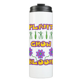 Pflanze blühen Zitat rosa Blume Gelber Text Thermosbecher
