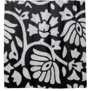 Pflanze, Blume, abstrakte schwarz-weiße Tischdecke Duschvorhang