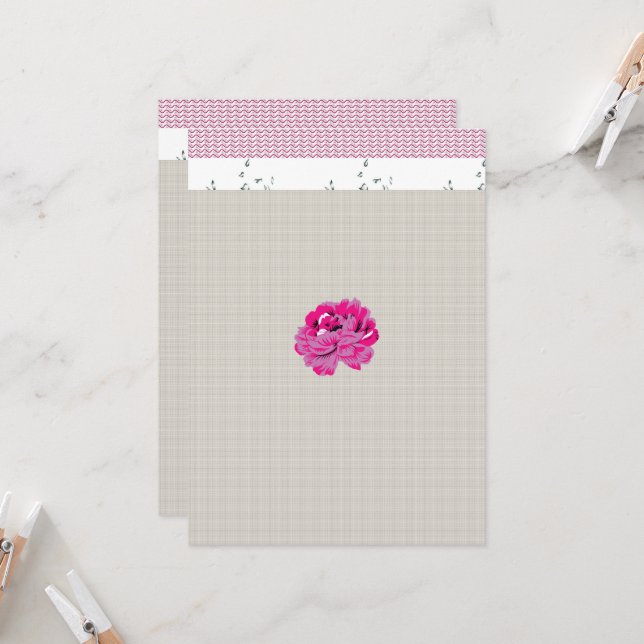 Pflanze, Blume, Blütenblätter, Rosa, Magenta, Schr Einladung (Vorderseite/Rückseite Beispiel)