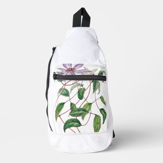 Pflanze Blume Bouquet Druck Schnitt Sling Beutel Crossbody Bag (Vorderseite)