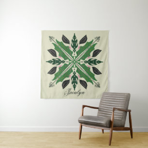 Pflanze Botanisch Grün Monstera Mandala Name Wandteppich
