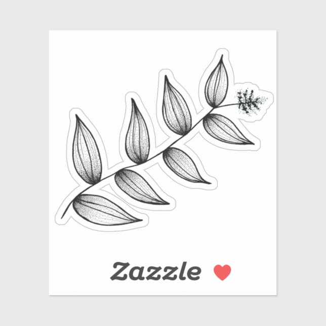 Pflanze | Botanisch | Solomon-Plume-Aufkleber Aufkleber (Blatt)