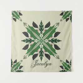 Pflanze Botanischer Garten Boho Green Mandala Name Wandteppich