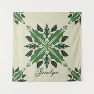 Pflanze Botanischer Garten Boho Green Mandala Name Wandteppich