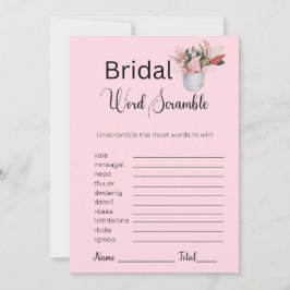 Pflanze Bridal Pink Word Scramble Game Einladung