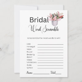 Pflanze Bridal White Word Scramble Game Einladung