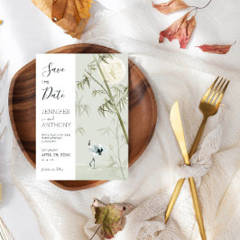 Pflanze Crane und Bamboo Save The Date