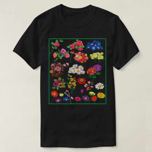 Pflanze der botanischen Blume T-Shirt (Design vorne)