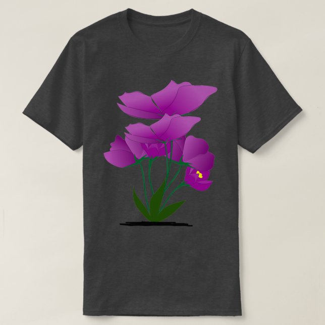 Pflanze der lila Blume T-Shirt (Design vorne)