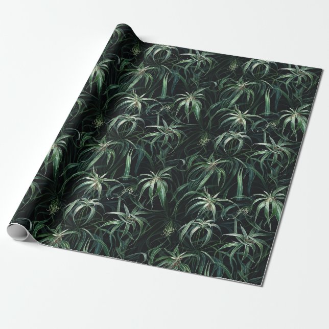 Pflanze der Wasserfarben (dunkel) Geschenkpapier (Ungerollt)