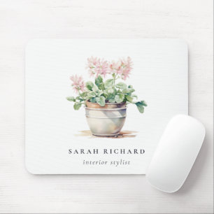 Pflanze des gepolsterten Blumenhauses Wasserfarben Mousepad